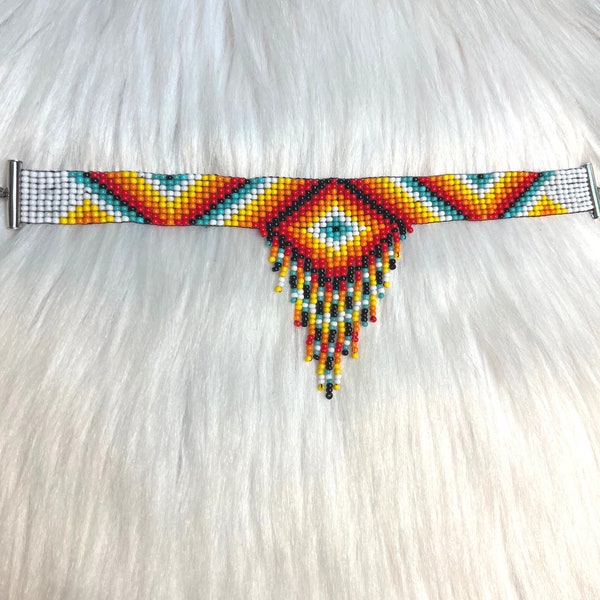 Bright Sunrise Native Beaded Choker