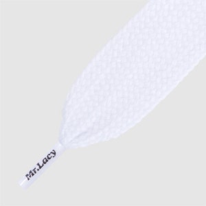 Shoelaces Mr. Lacy Fatties White, Flat Fat Wide White Lace 25 mm for Adidas Campus, 130 cm Premium Laces