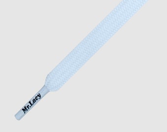 Laces Mr Lacy Pastel Blue, Flat Premium Shoelaces high quality
