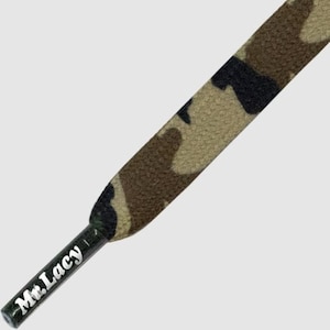 Shoelaces Mr. Lacy Smallies Printed Valley Camo, Flat premium quality Short Laces