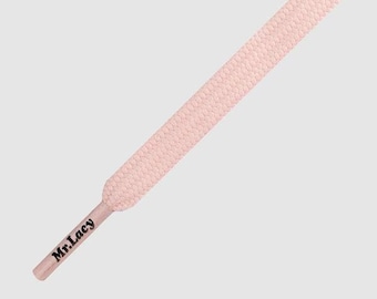 Laces Mr Lacy Pastel Pink, Flat Premium Shoelaces high quality