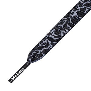Cordones Mr Lacy Printies Flat Printed Shoelaces Elephant Black / Grey de alta calidad