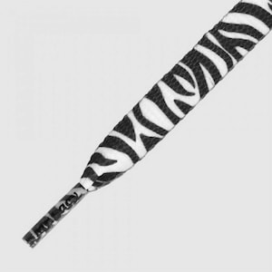 Laces Mr Lacy Printies Flat Printed Shoelaces zebra black / white high quality