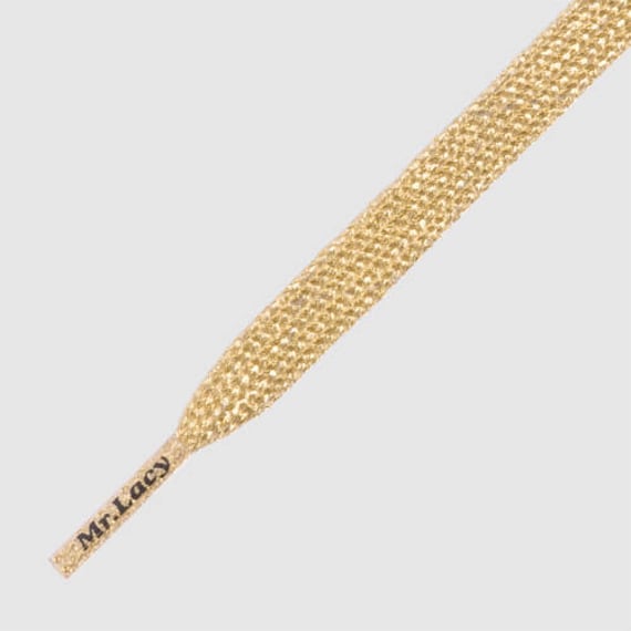 Gold laces Mr Lacy Flatties Gold premium high quality Flat Laces 130 cm long