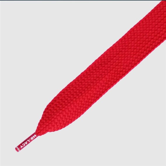 Lacci Lacy Fatties Scartlet Red, lacci larghi piatti e grassi
