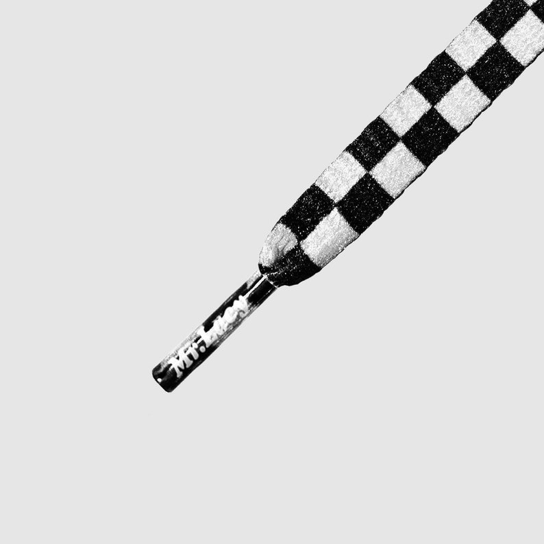 black and white checkered shoelaces