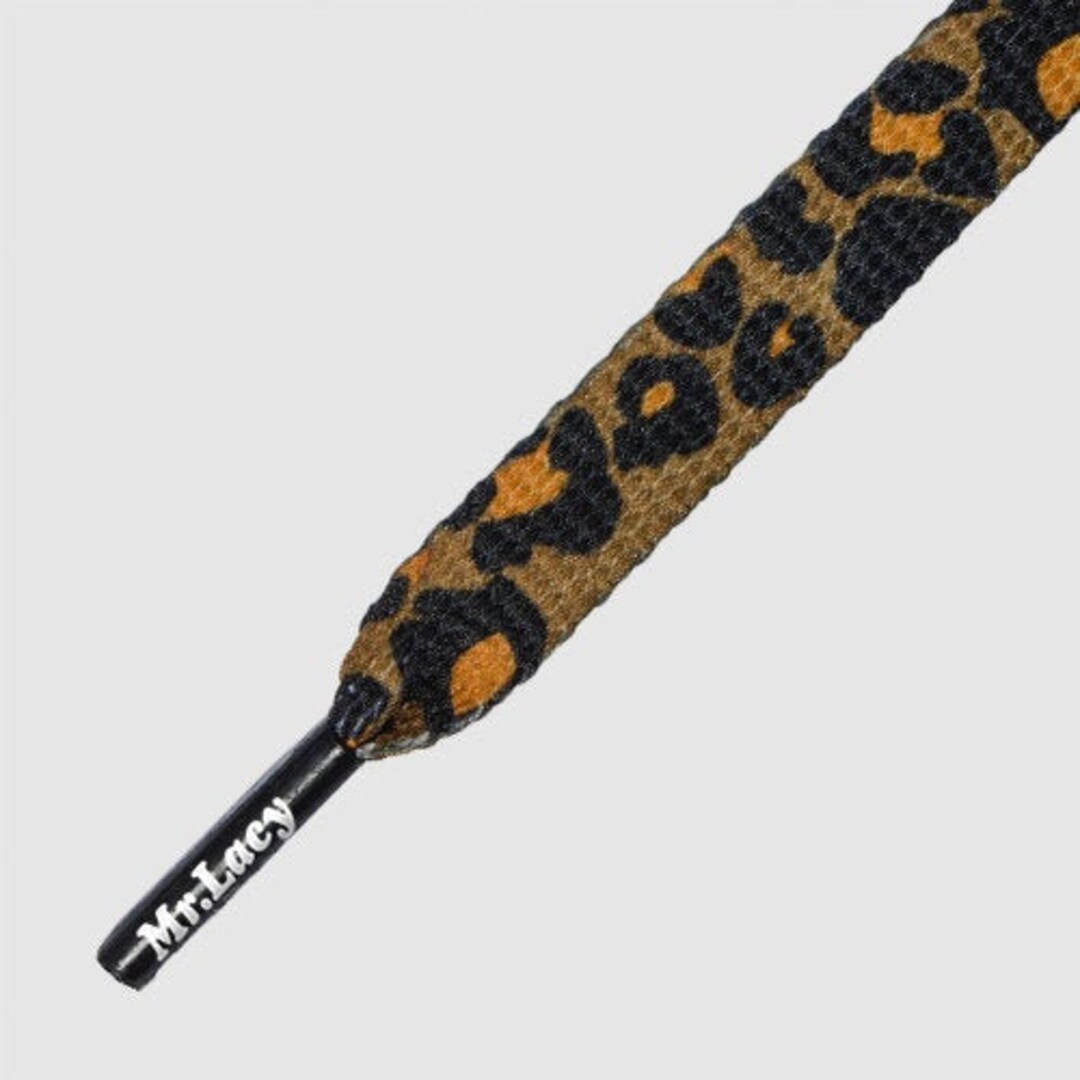 Lacci Mr Lacy Printies Flat Printed Shoelaces Royal Blue Leopard alta qualità - Italia