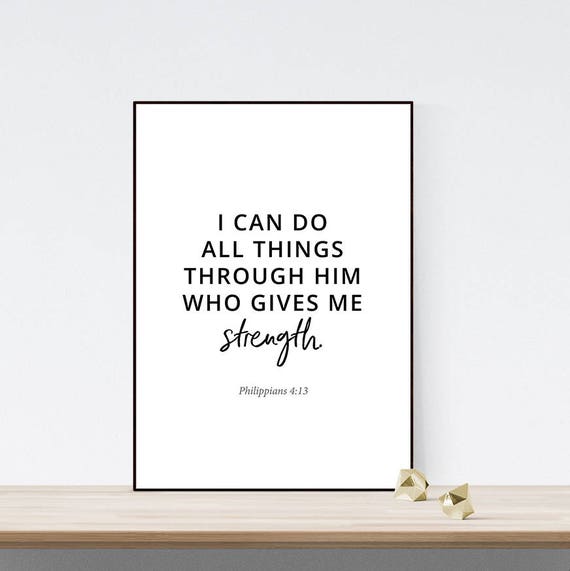 Printable Scripture Bible Verse I Can Do All Things Through | Etsy