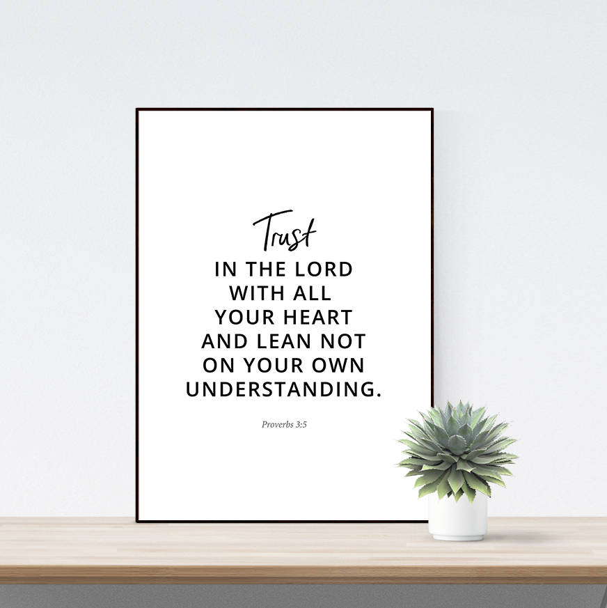 Printable Scripture Bible Verse Trust in the Lord With All - Etsy