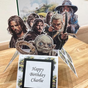 Lord of the Rings cartoon Pop Up Birthday Card