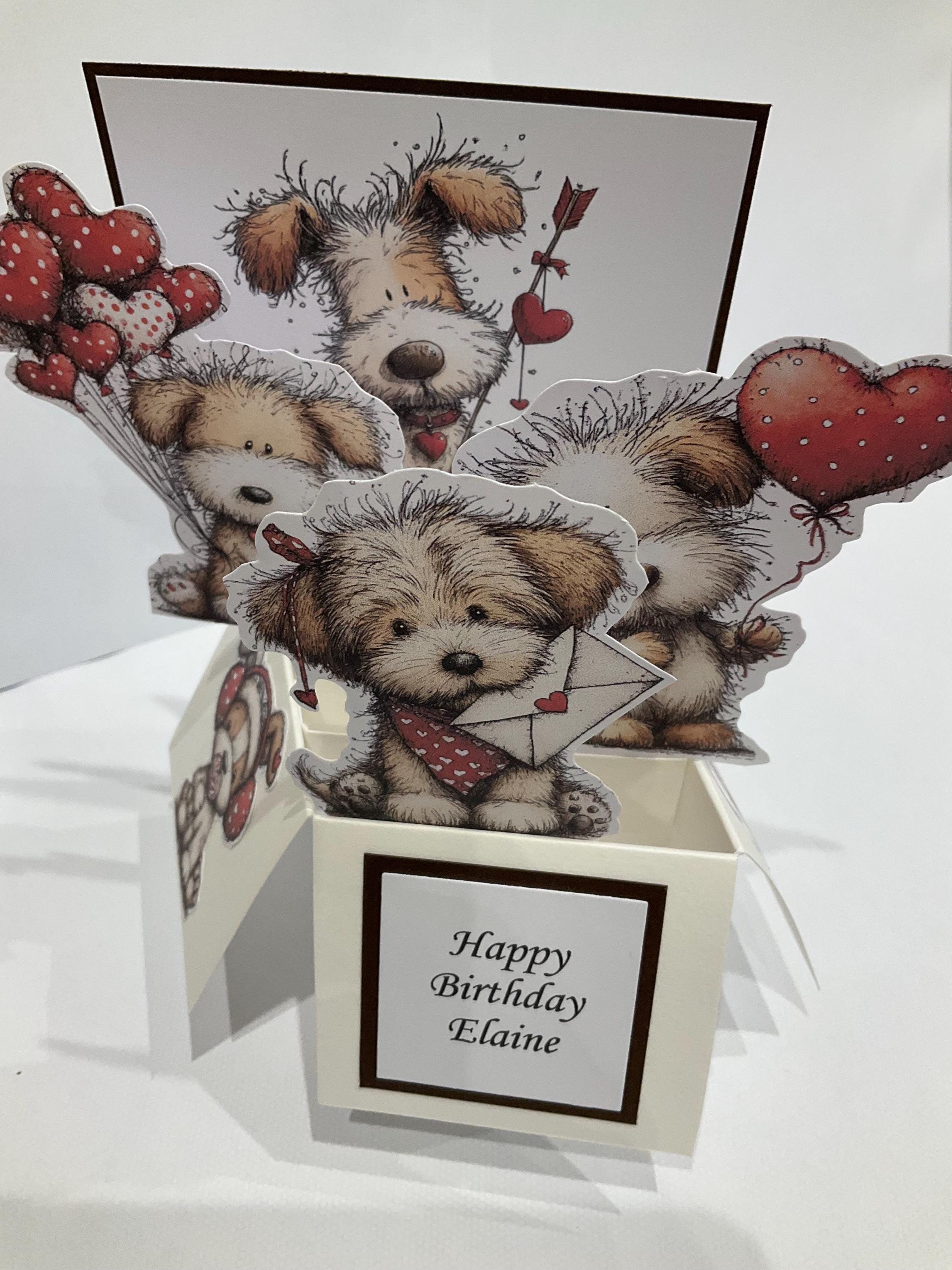 Birthday Dog Pop up Box Birthday Card - Etsy UK