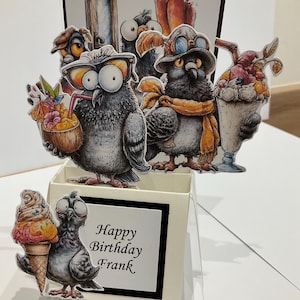 Birthday Party Pigeon Pop Up box Card