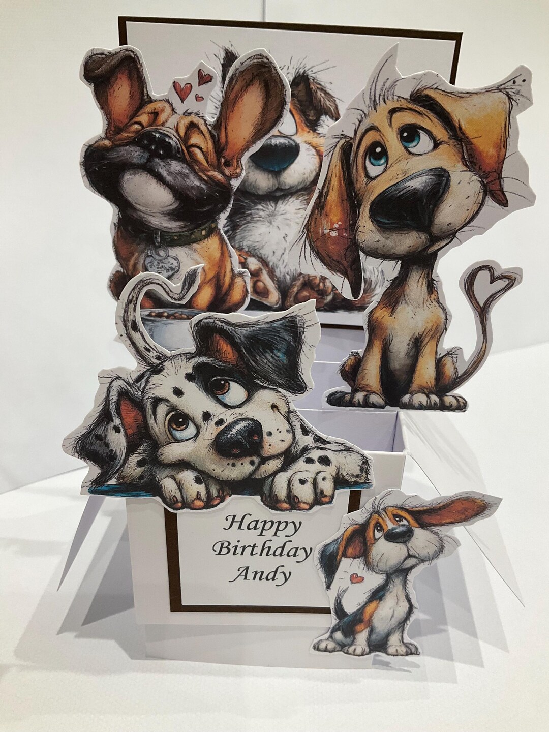 Dogs Pop up Box Birthday Card - Etsy UK