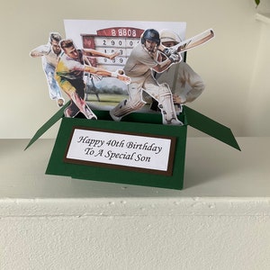 Birthday cricket Themed Pop Up Card