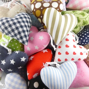 Fabric heart free choice of color and pattern / Heart sewn from fabric / Decorative heart