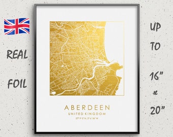 Aberdeen Map Poster Etsy - 