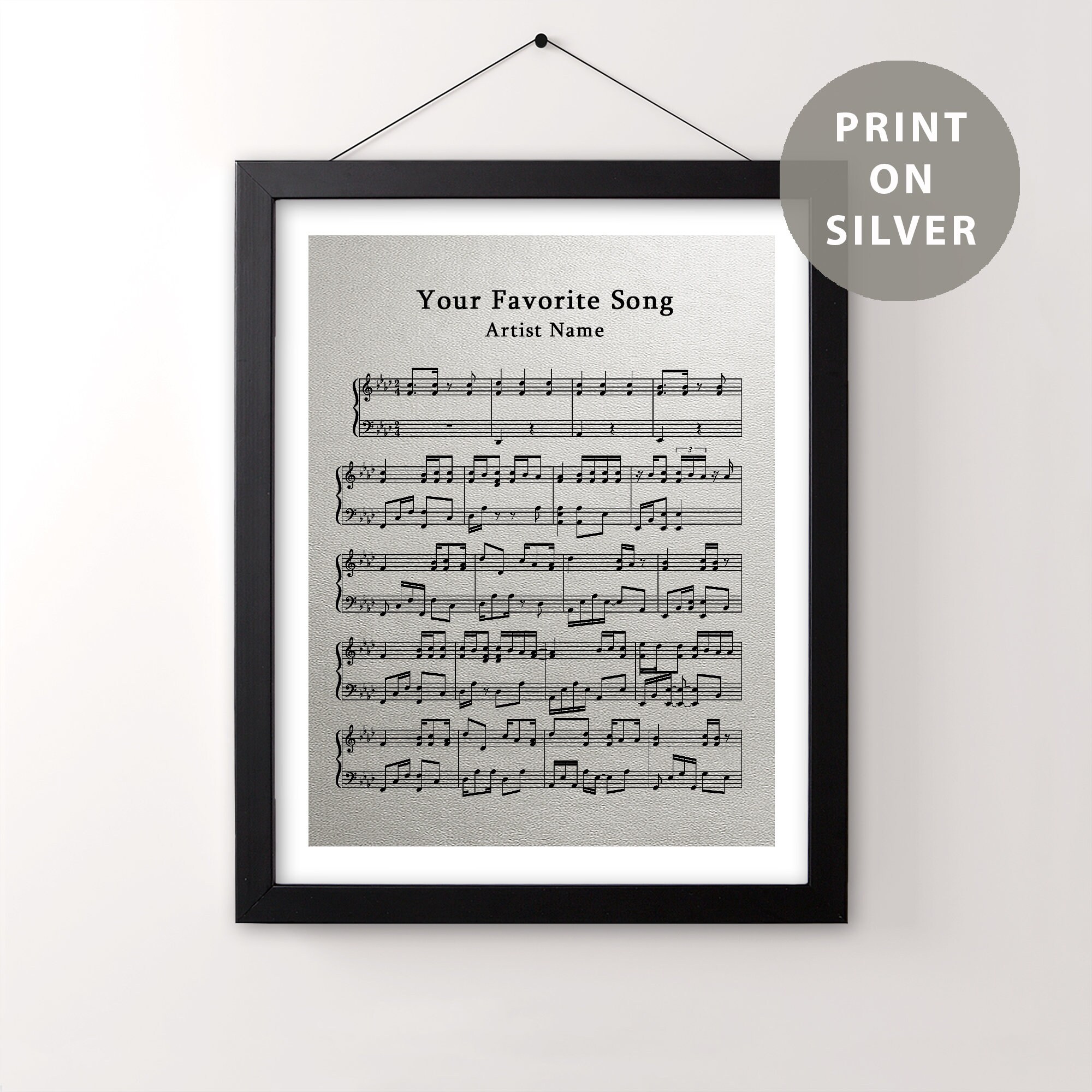 Custom Sheet Music Art Print on Gold & Silver Foil - Etsy Canada