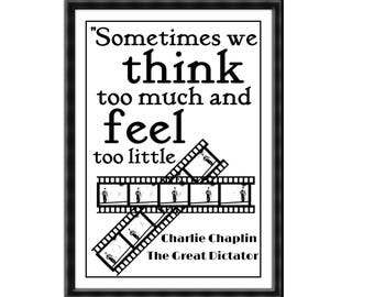 Quote Print Charlie Chaplin Etsy