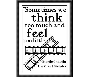 Quote Print Charlie Chaplin Etsy