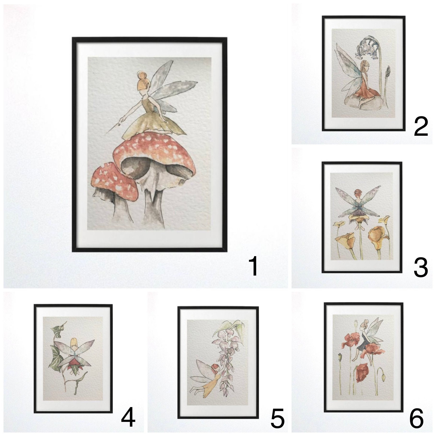 Mix & Match Fairy Prints/ Choose Your Own/ Watercolour Etsy
