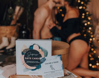 Surprise Date Night Idea Cards gift for boyfriend, romantic Christmas gift, couples gift.