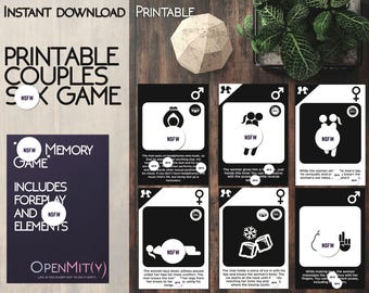 Printable couples sex game with sex positions, naughty last minute gift for boyfriend