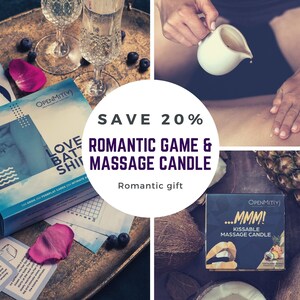 Idee voor een verjaardag: romantisch spel + kusbare massagekaars: een romantisch cadeau voor een stel