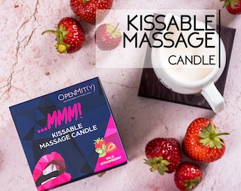 Vela de masaje besable: Fresa silvestre, regalo romántico