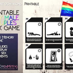 Gay Sex Positionen, kinky Gay Sex Spiel, PRINTABLE Version, Gay Freund Geschenk
