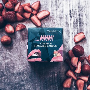 Sexy candle for a romantic massage with a low melting point, sexy gift for him Strawberry