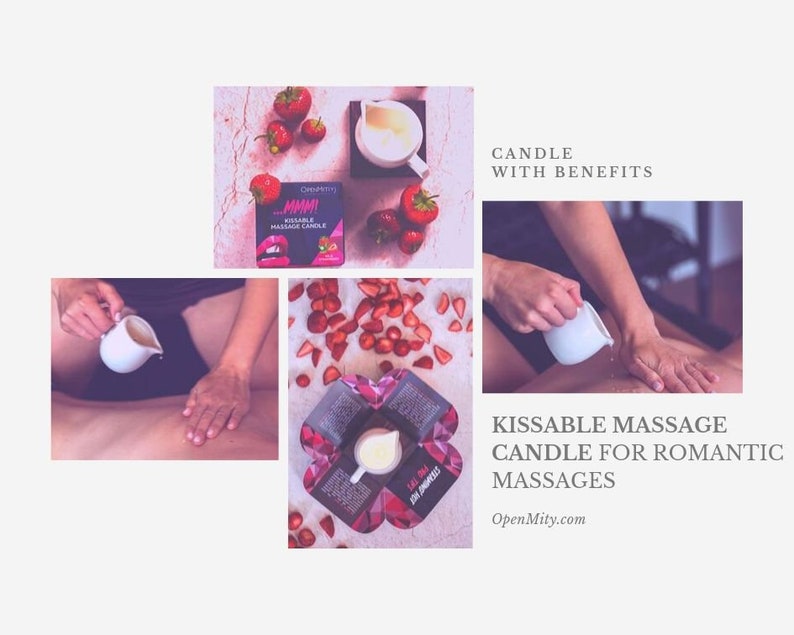 Edible massage oil candle, sexy gift for him, relaxing and romantic Valentines day gift image 4