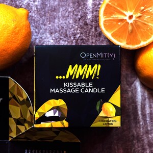 Sexy candle for a romantic massage with a low melting point, sexy gift for him Lemon