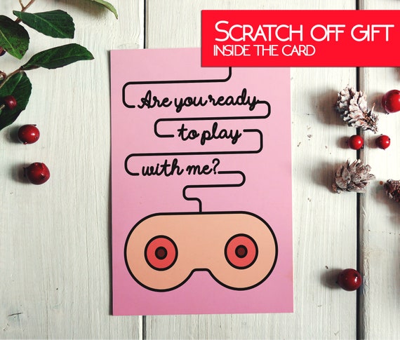 Sexy Gamer Valentines Card With Scratch off Gift Inside