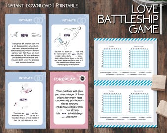 Romantic game for lovers: Love Battleship printable version with sex positions