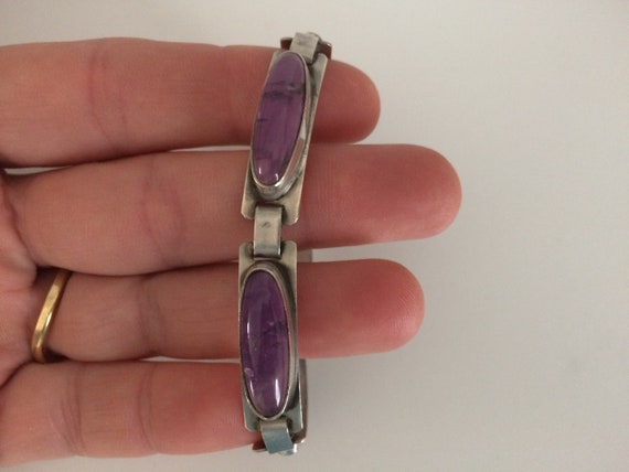 Georg Kramer silver and amethyst bracelet - image 3