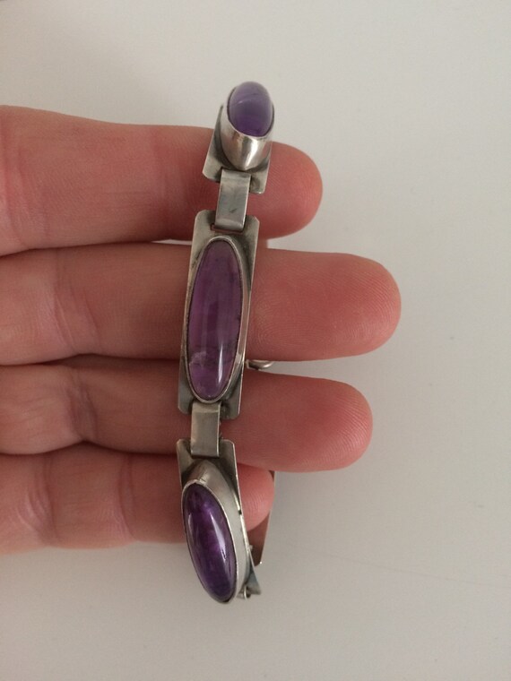 Georg Kramer silver and amethyst bracelet - image 2