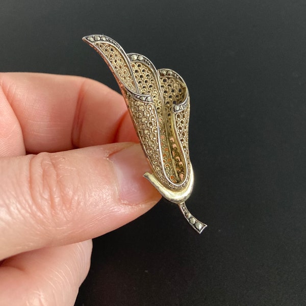 Theodor Fahrner silver and marcasites brooch