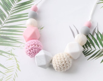 Collier d'allaitement, Portage, en silicone et perle crochet