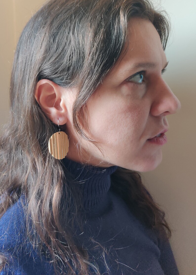 Potato Chips Brass Earrings