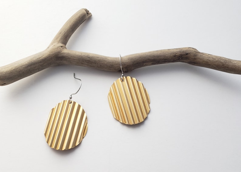 Potato Chips Brass Earrings