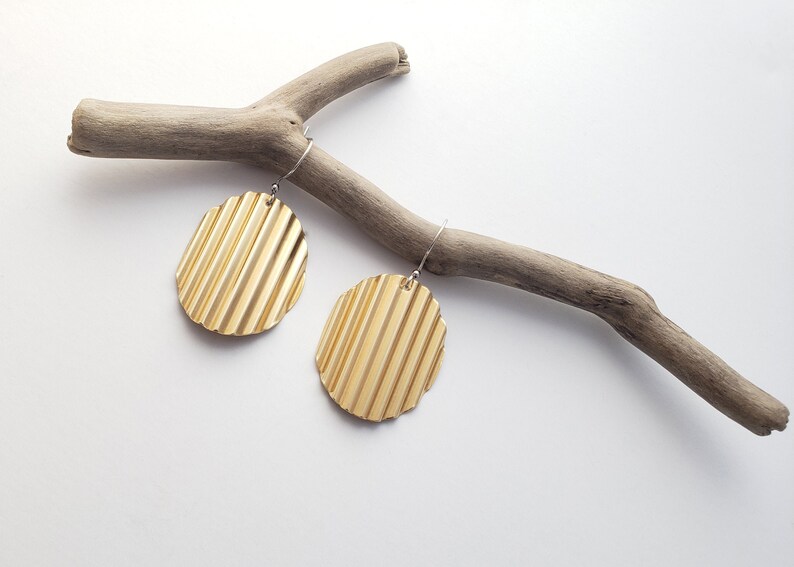 Potato Chips Brass Earrings