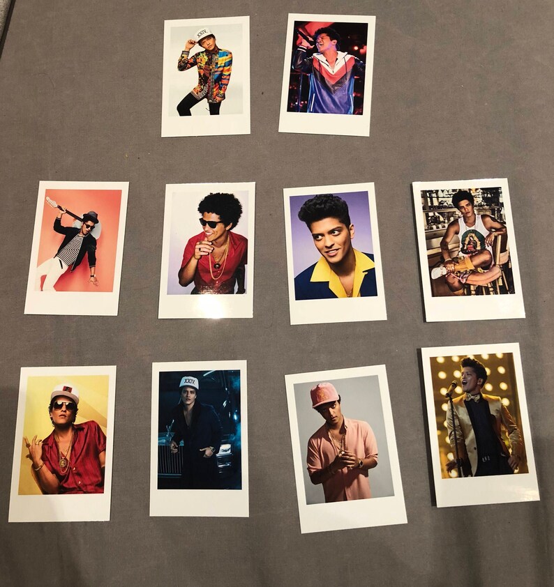 Bruno Mars polaroids set of 10 minipolaroid size vintage Etsy