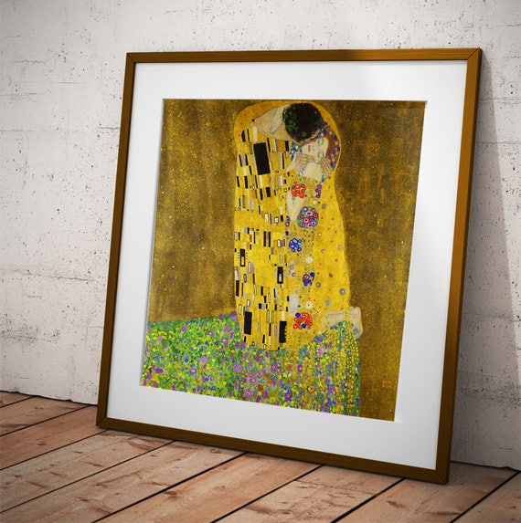 LOVERS PAINTING /"THE KISS /" FINE ART PRINT ON PAPER