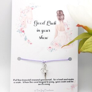 Good Luck in your dance show Ballerina Wish Bracelet, Dance Show Gift, dance show good luck gift bild 3
