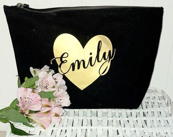 Personalised makeup bag, cosmetic bag, birthday present for a teenager, thank you gift for Bridesmaid
