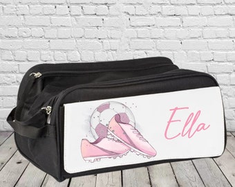 Personalised pink boot bag, shoe bag, football boot storage bag, gift for footballer, girls football gift