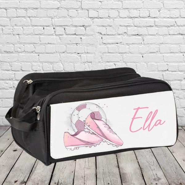 Personalised pink boot bag, shoe bag, football boot storage bag, gift for footballer, girls football gift
