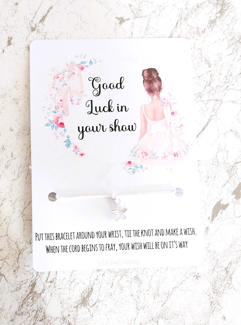 Good Luck in your dance show Ballerina Wish Bracelet, Dance Show Gift, dance show good luck gift bild 6