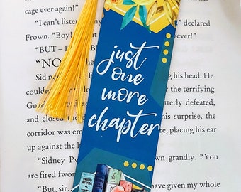Personalised bookmark - Just One More Chapter, gift for a book lover