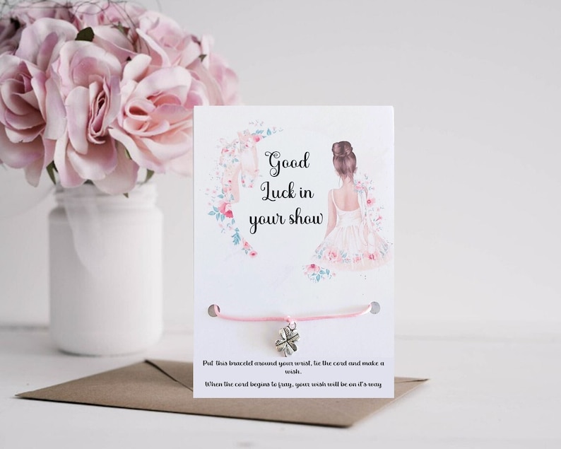 Good Luck in your dance show Ballerina Wish Bracelet, Dance Show Gift, dance show good luck gift bild 1